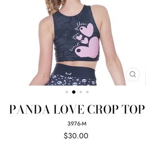 Sugar Lulu Panda Love Crop Top with Heart Design